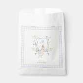 Blue Gingham Peter the Rabbit Baby shower MUTED BL Bedankzakje (Voorkant)
