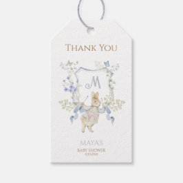 Blue Gingham Peter the Rabbit Baby shower MUTED BL Cadeaulabel