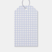 Blue Gingham Peter the Rabbit Baby shower MUTED BL Cadeaulabel (Achterkant)