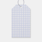 Blue Gingham Peter the Rabbit Baby shower MUTED BL Cadeaulabel (Achterkant)