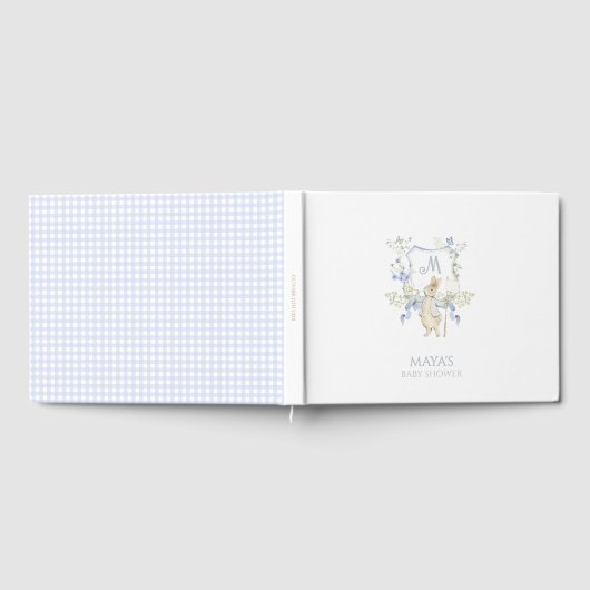Blue Gingham Peter the Rabbit Baby shower MUTED BL Gastenboek (Volledig)