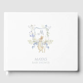 Blue Gingham Peter the Rabbit Baby shower MUTED BL Gastenboek (Voorkant)