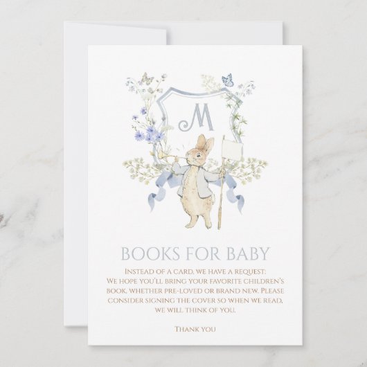 Blue Gingham Peter the Rabbit Baby shower MUTED BL Kaart (Voorkant)