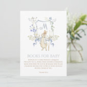 Blue Gingham Peter the Rabbit Baby shower MUTED BL Kaart (Staand voorkant)