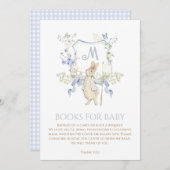 Blue Gingham Peter the Rabbit Baby shower MUTED BL Kaart (Voorkant / Achterkant)
