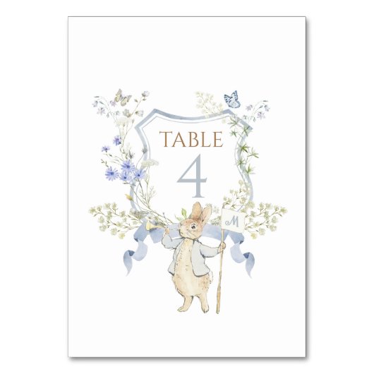 Blue Gingham Peter the Rabbit Baby shower MUTED BL Kaart (Voorkant)