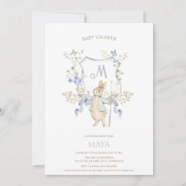 Blue Gingham Peter the Rabbit Baby shower MUTED BL Kaart