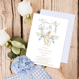 Blue Gingham Peter the Rabbit Baby shower MUTED BL Kaart