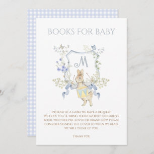 Blue Gingham Peter the Rabbit Baby shower MUTED BL Kaart