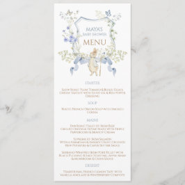 Blue Gingham Peter the Rabbit Baby shower MUTED BL Menu