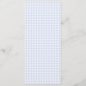 Blue Gingham Peter the Rabbit Baby shower MUTED BL Menu (Achterkant)