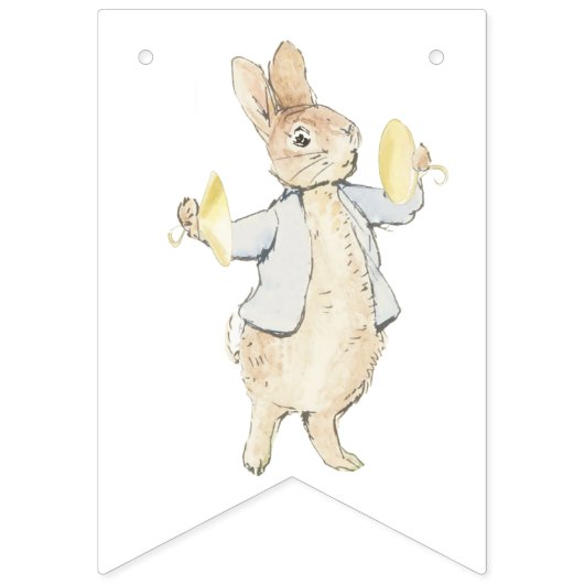 Blue Gingham Peter the Rabbit Baby shower MUTED BL Vlaggetjes (Tweede vlag)