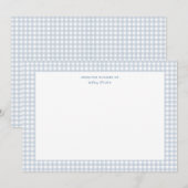 Blue gingham Petite check Baby bedankt (Voorkant / Achterkant)