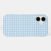 Blue Gingham Phone Case iPhone 16 Hoesje (Achterkant horizontaal)