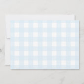 Blue Gingham Photo Baptism Invitation Kaart (Achterkant)