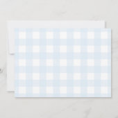 Blue Gingham Photo Birthday Invitation Kaart (Achterkant)