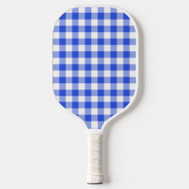 Blue Gingham Pickleball Paddle