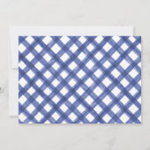 Blue gingham picknick baby shower picknick in het  kaart (Achterkant)