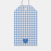 Blue Gingham Piggy Baby shower dank u Cadeaulabel (Achterkant)
