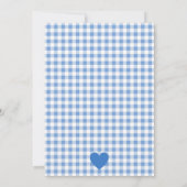 Blue Gingham Piggy Baby shower Invitation Kaart (Achterkant)