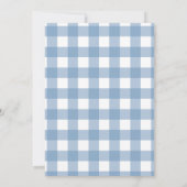 Blue Gingham Plaid BBQ Baby Couples Douche Kaart (Achterkant)