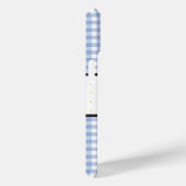 Blue Gingham Plaid Floral Monogram Case-Mate iPhone Case (Achterkant / Rechts)