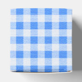 Blue Gingham plaid gunst box Bedankdoosjes (Bovenkant)