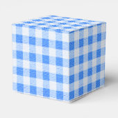 Blue Gingham plaid gunst box Bedankdoosjes (Achterkant)
