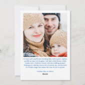 Blue Gingham Plaid Hanukkah Photo Custom Message Feestdagenkaart (Achterkant)