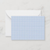 Blue Gingham Plaid Two Photo Mini Holiday Card Notitiekaartje (Achterkant)