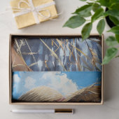 Blue Gingham Prairie Girl Country Découpage Tissuepapier (Geschenk)