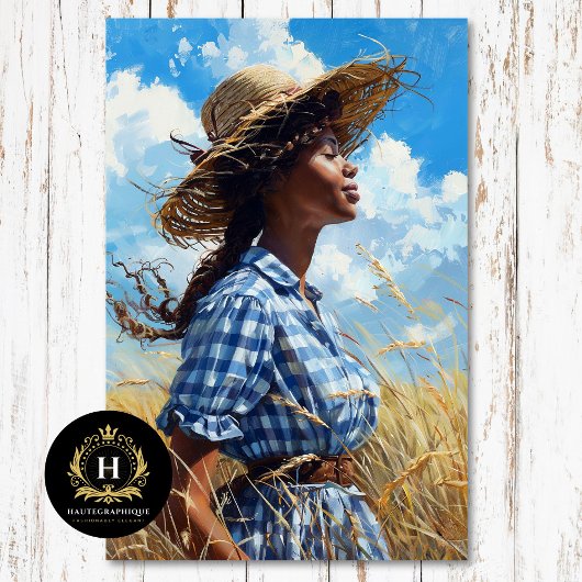 Blue Gingham Prairie Girl Country Découpage Tissuepapier
