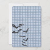 Blue Gingham Preppy Ghost Little Boo Baby Shower Kaart (Achterkant)