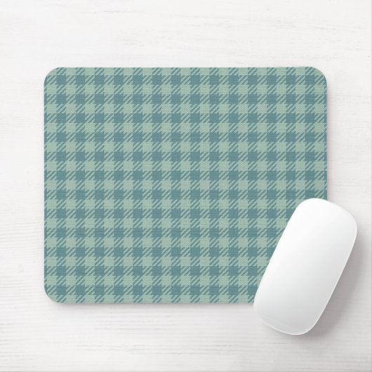 Blue Gingham Print Muismat (Met muis)