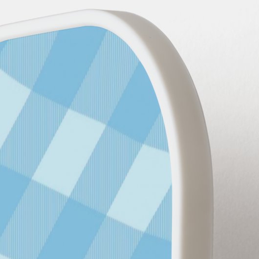Blue Gingham Pset Monogram en naam op maat Pickleball Paddle (Links Detail)