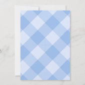 Blue Gingham Puppy Baby Shower Kaart (Achterkant)