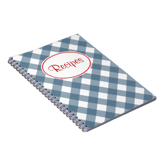 Blue Gingham Recipe Notitieboek (Rechterzijde)
