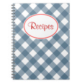 Blue Gingham Recipe Notitieboek (Voorkant)