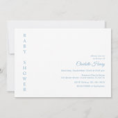 Blue Gingham Rocking Horse Baby shower Kaart (Achterkant)