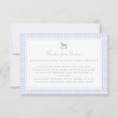 Blue Gingham Rocking Horse Boeken voor Baby Kaart (Voorkant)