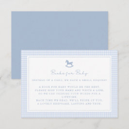 Blue Gingham Rocking Horse Boeken voor Baby Kaart