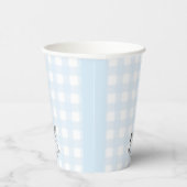 Blue Gingham Rocking Horse Paper cup Papieren Bekers (Rechts)