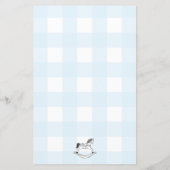 Blue Gingham Rocking Horse Raad de puinhoop spel (Achterkant)