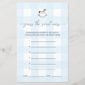 Blue Gingham Rocking Horse Raad de puinhoop spel (Voorkant)