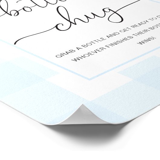 Blue Gingham Rocking Paard Fles Chug Game Poster (Hoek)