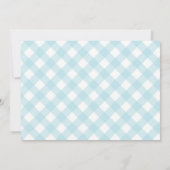 Blue Gingham Rubber Duckie Baby shower Bedankkaart (Achterkant)