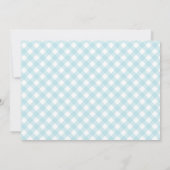 Blue Gingham Rubber Duckie Baby shower Foto Kaart (Achterkant)
