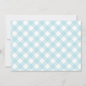 Blue Gingham Rubber Duckie Baby shower Kaart (Achterkant)
