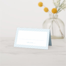 Blue gingham schattig eenvoudig jongen baby shower plaatskaartje