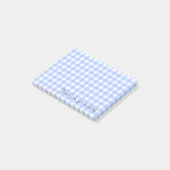 blue gingham schrijft post-it® notes (Schuin)
